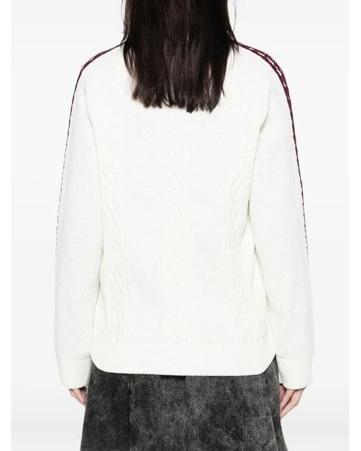 Adidas White Archive Cutline Cable-Knit Knitwear