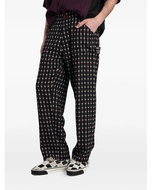 Undercover Black Pantalon À Carreaux Et Patch Logo for men