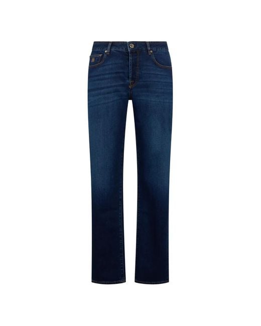 Moorer Blue Five-Pocket Jeans for men