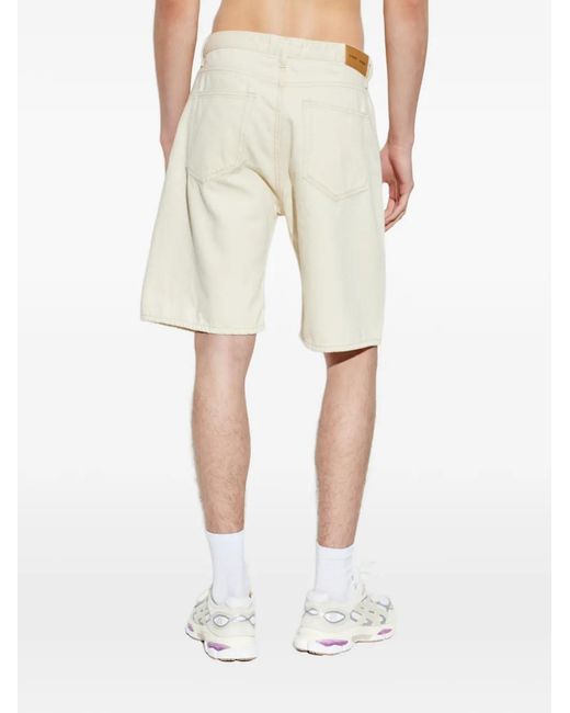 Samsøe & Samsøe White Saeddie Logo-Patch Denim Shorts for men