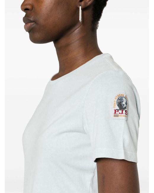 Parajumpers Gray Logo-patch Cotton T-shirt