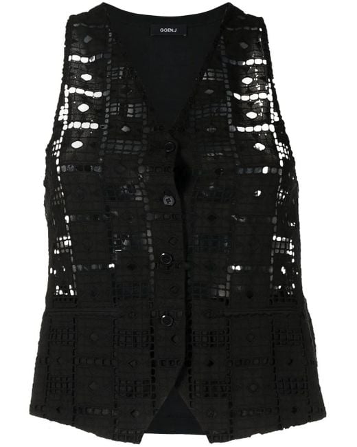 Goen.J カットアウト ベスト Black