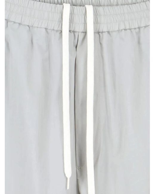 MM6 by Maison Margiela White Crinkled Wide-Leg Trousers for men