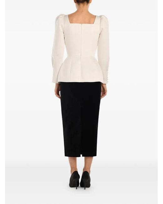 POST MERIDIEM White Square-Neck Top