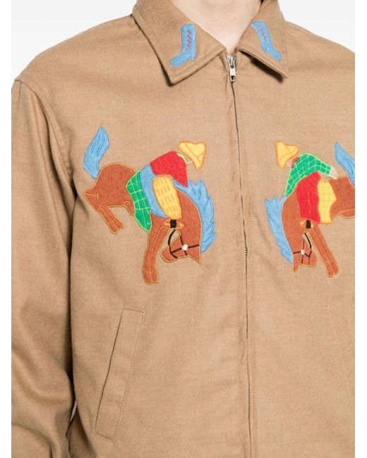 Bode Brown Rodeo Ohio Embroidered Jacket for men