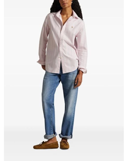 Polo Ralph Lauren Pink Striped Button-Fastening Shirt