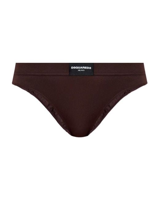 DSquared² Brown Slip Mit Logo-Schild