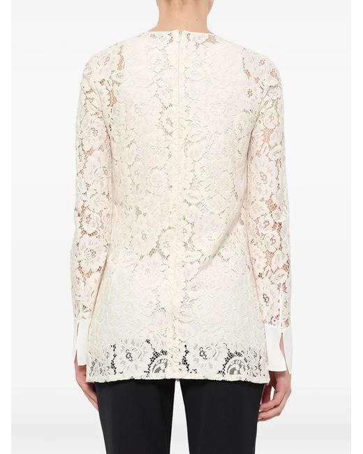 Lanvin Natural Floral-Lace Top