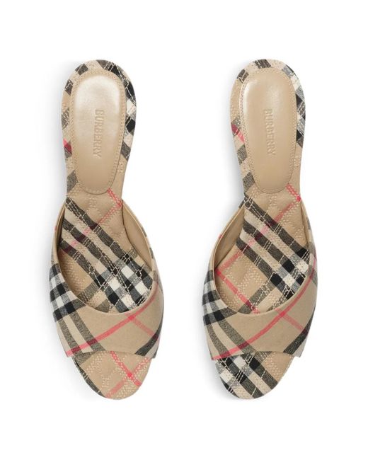 Burberry Metallic Check Mews Low Sandals