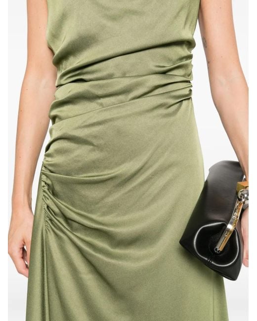 Abito Burke Midi Con Scollo Drappeggiato di Jonathan Simkhai in Green