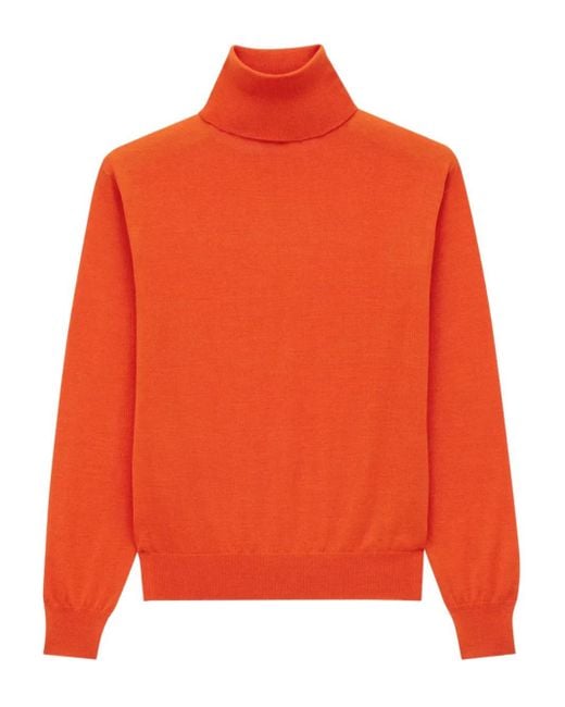 Saint Laurent Orange Turtleneck Sweater