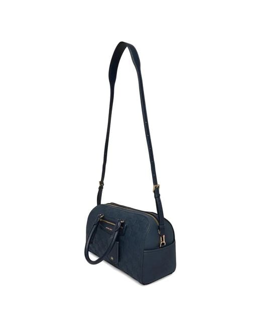 Michael Kors Blue Medium Jet Set Travel Logo-Embossed Leather Holdall