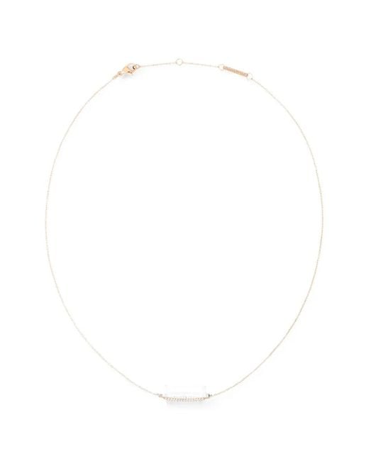 Daniel Wellington White Mirelle Embellished-Bar Necklace