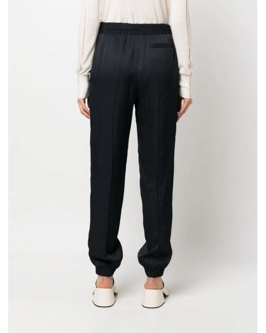 Jil Sander Blue Drawstring Tapered Trousers For