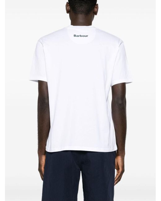 Barbour White Grainger Cotton T-shirt for men