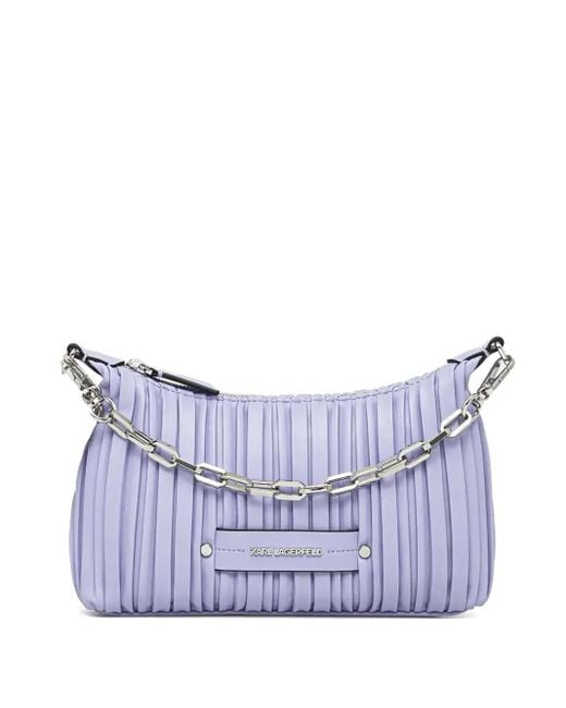 Borsa A Tracolla Plissettata di Karl Lagerfeld in Purple
