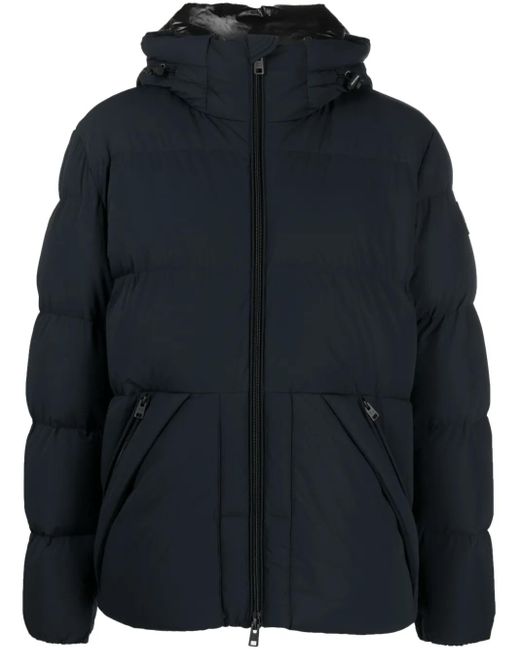 Woolrich Blue Padded Hooded Jacket for men
