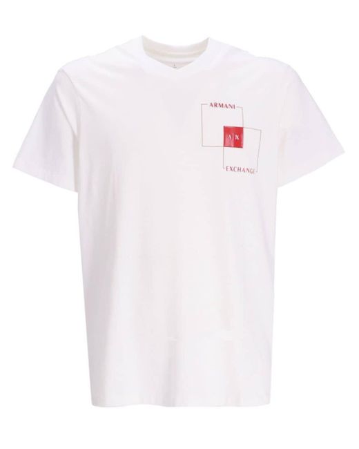 メンズ Armani Exchange ロゴ Tシャツ White