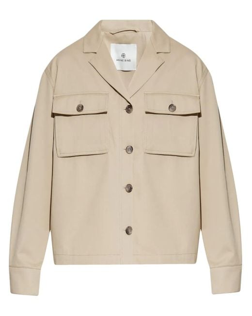 Anine Bing Katoenen Shirtjack in het Natural