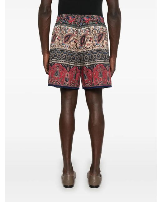 Valentino Garavani Red Voyage Imaginaire-Print Shorts for men