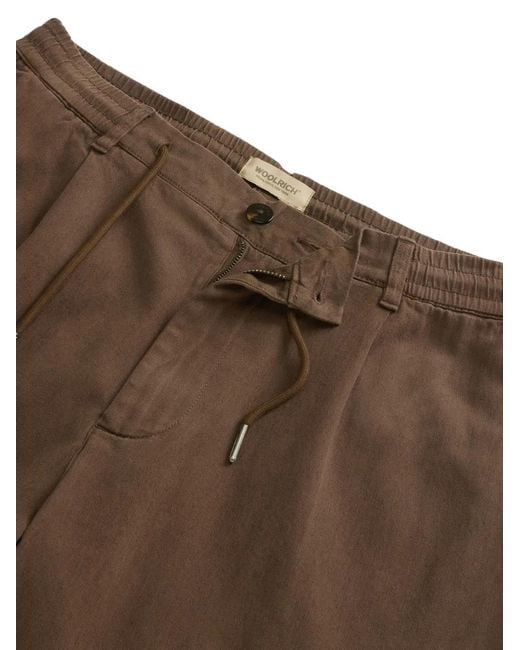 Woolrich Brown Milton Drawstring-Waist Trousers for men