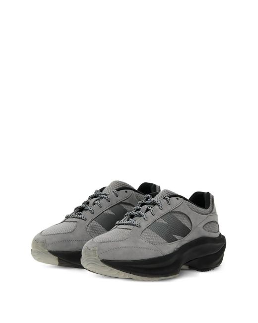 New Balance Gray Wrpd Runner Suede-Panelled Lace-Up Sneakers