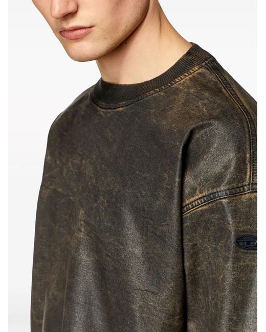 DIESEL Gray D-Krib-S Coated Sweatshirt for men
