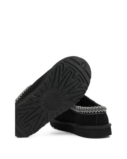 Ugg Black Tasman Ii Embroidered Flat Mules