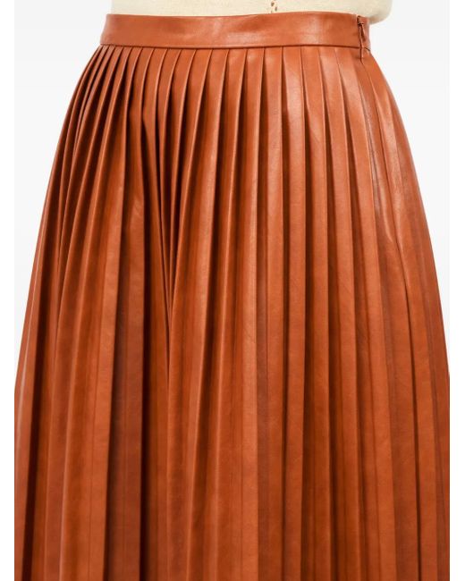 MM6 by Maison Margiela Brown Jupe Mi-Longue À Design Plissé