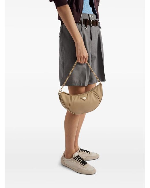 Prada Brown Demi-Lune Shoulder Bag