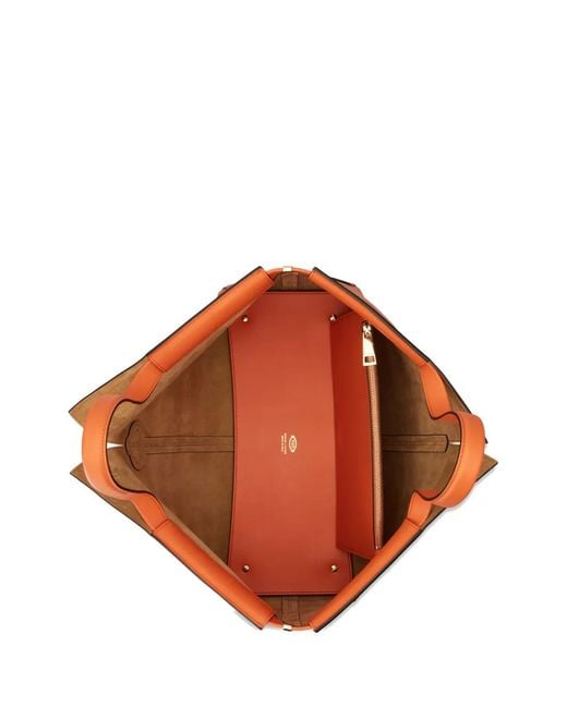 Tod's Orange Cutout Detail Tote Bag