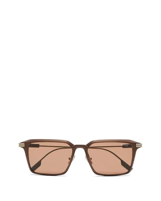 Zegna Pink Square-Frame Sunglasses for men