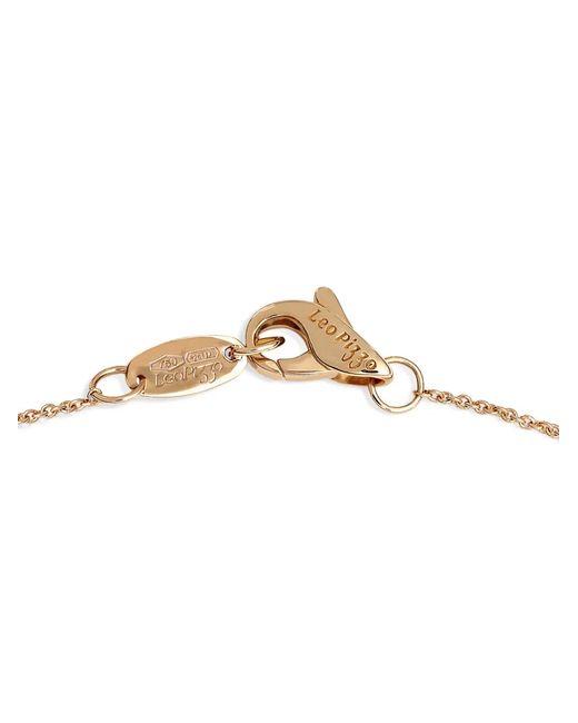 Leo Pizzo White 18K Rose Coin Diamond Necklace