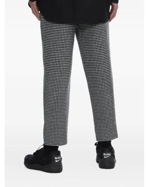 COMME DES GARÇON BLACK Gray Houndstooth-Pattern Trousers for men
