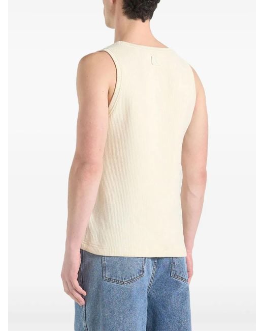 Manière De Voir Natural Justin Ribbed Cotton Vest for men