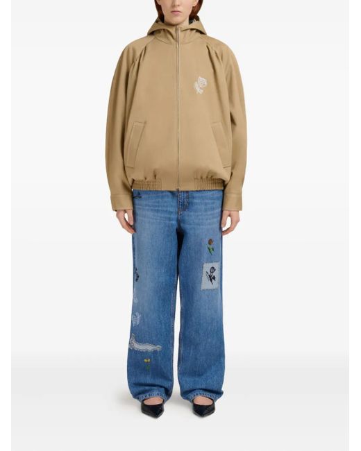 Marni Natural Hooded Zip-Up Jacket