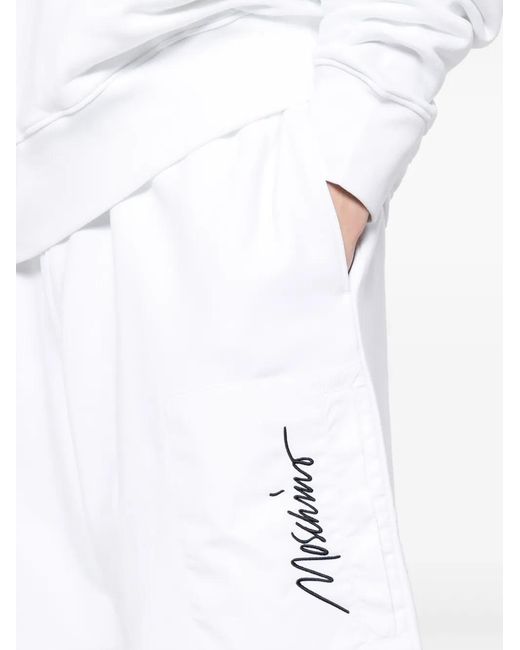 Moschino White Logo Embroidered Short for men