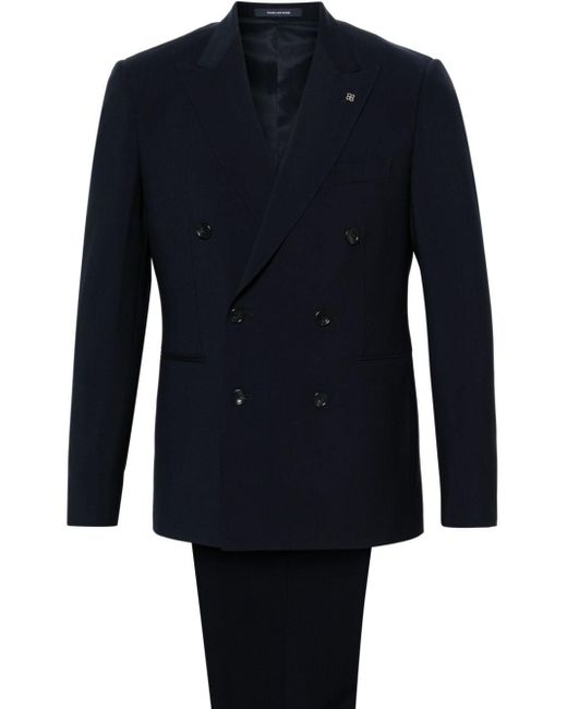 Tagliatore Blue Double-breasted Virgin Wool Suit for men