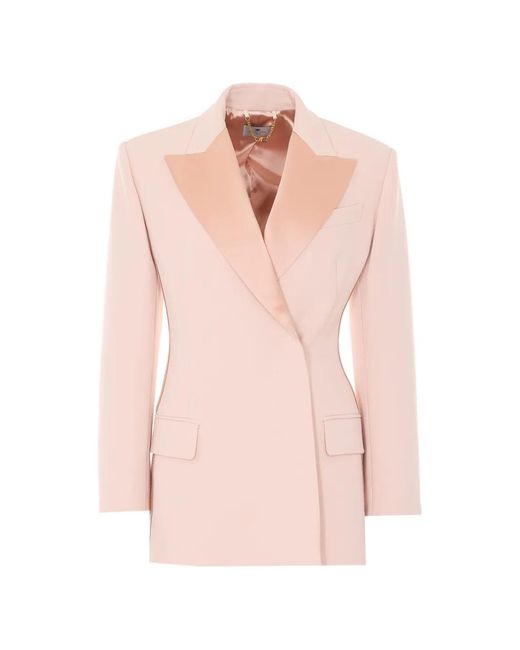 Elisabetta Franchi Pink Blazer Croisé À Col V