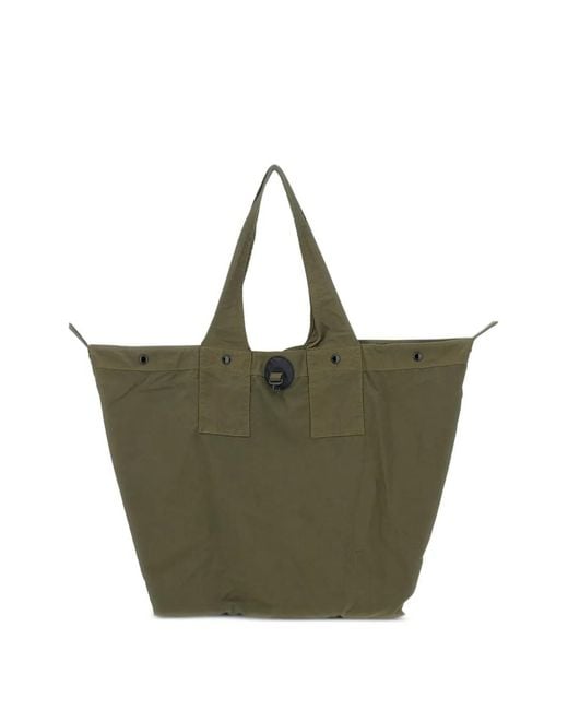 C P Company Green Logo-Detail Tote Bag for men