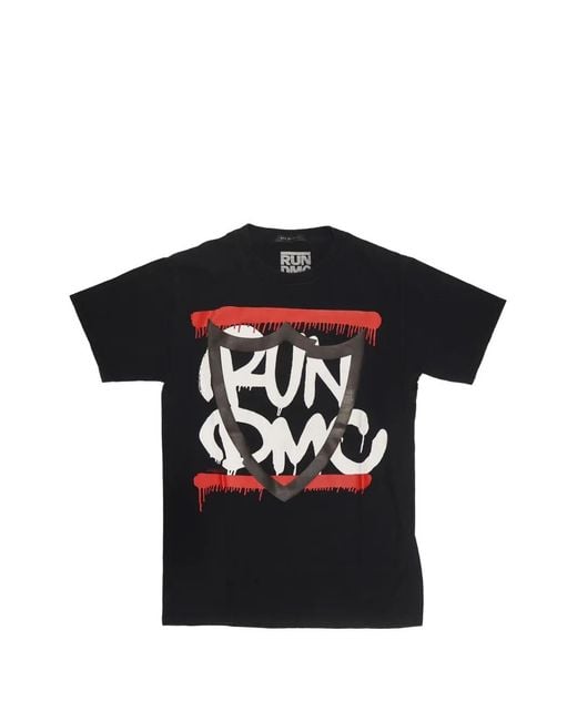 HTC Black Run Dmc Logo-Print T-Shirt