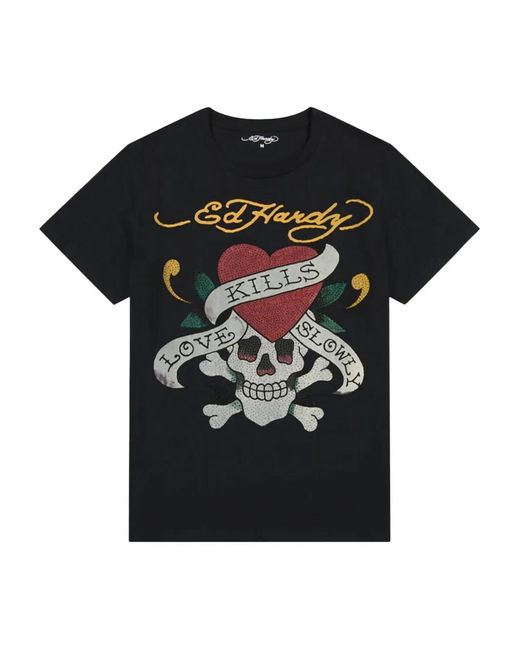 T-Shirt Skull di Ed Hardy in Black da Uomo