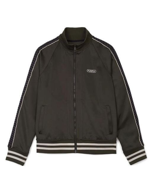Purple Brand Black Striped-Edge Lightweight Jacket for men
