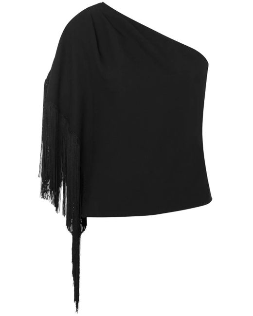Moschino Black One-Shoulder-Bluse Mit Fransen