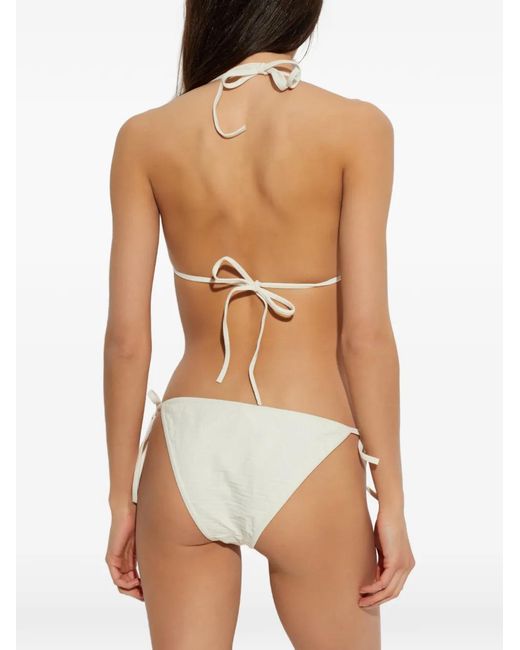 Balmain White Monogram-Pattern Bikini