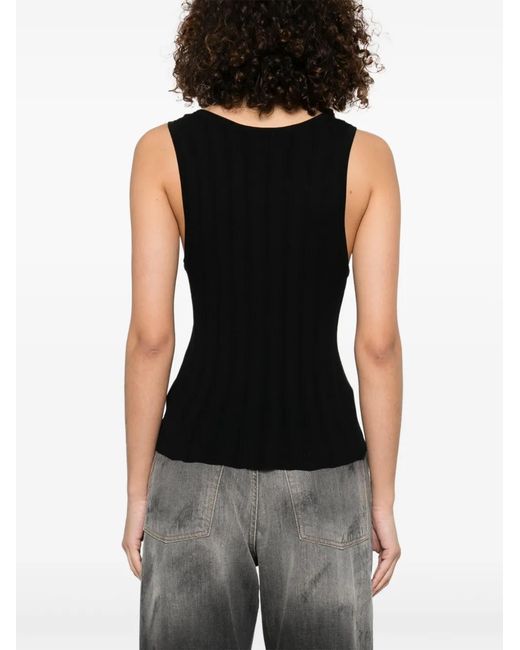 Bompard Black Ribbed Tank Top