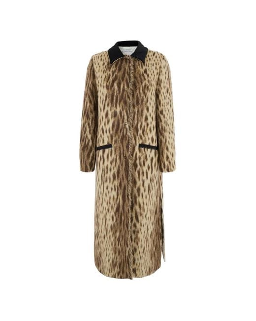 Forte_forte Natural Royal Leopard Faux-Fur Coat