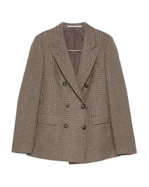 Tagliatore Brown Wool Double-Breasted Jacket