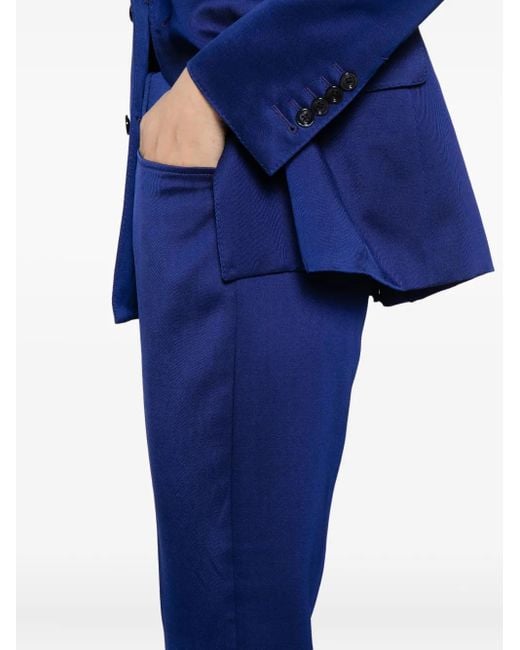 Tom Ford Blue Cropped Straight-Leg Trousers