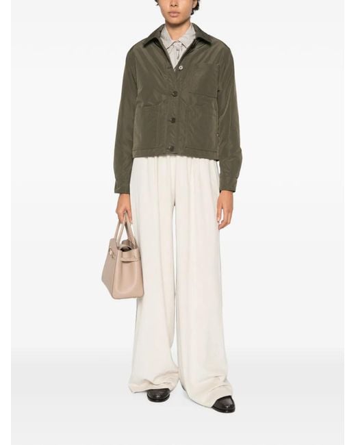Aspesi Green Button-Front Cropped Jacket